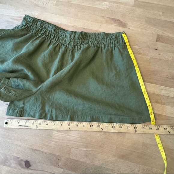 NWT by ANTHROPOLOGIE The Somerset Linen Shorts High Rise Olive Green Women's XL - Picture 6 of 9